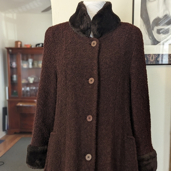 90s Steve by Searle boucle swing coat - Picture 2 of 11